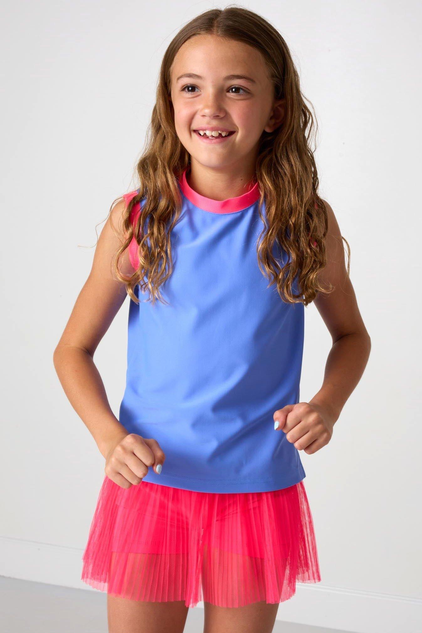 Girls Muscle Tank - Sky Blue image number 3