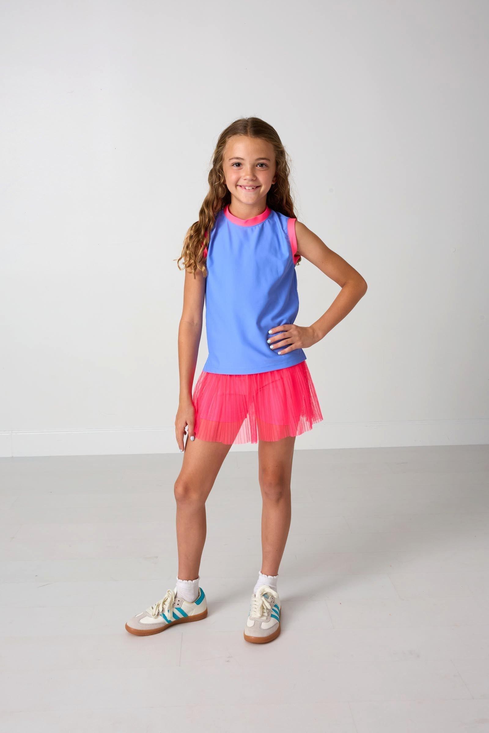 Girls Muscle Tank - Sky Blue image number 1