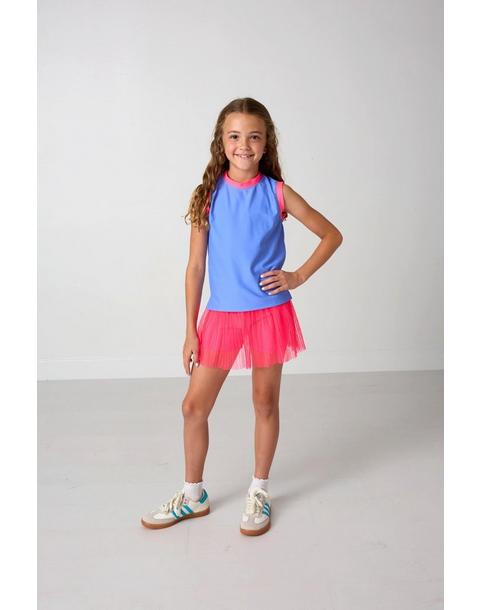 Girls Muscle Tank - Sky Blue