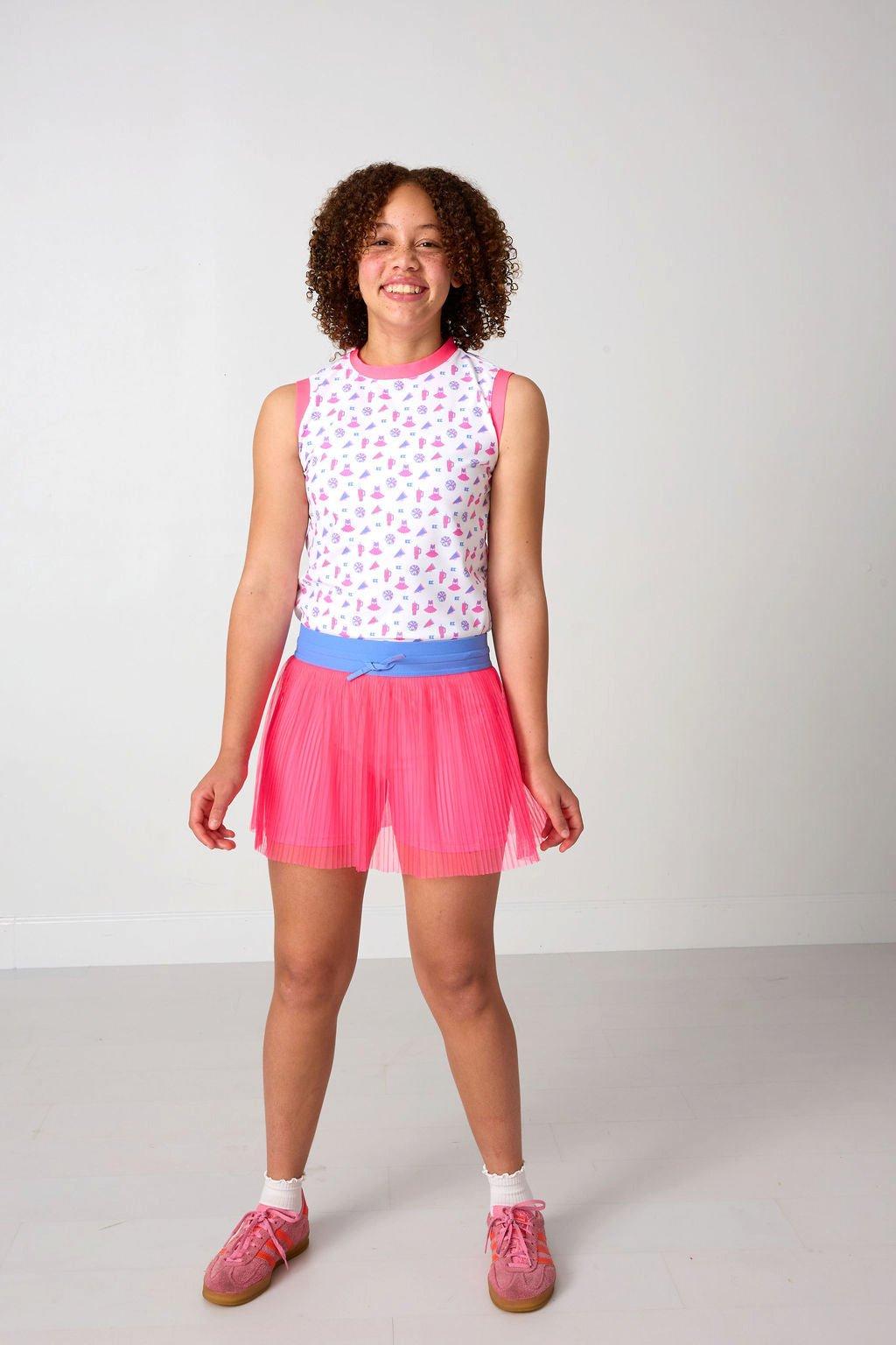 Girls Muscle Tank - Cheer Print image number 2