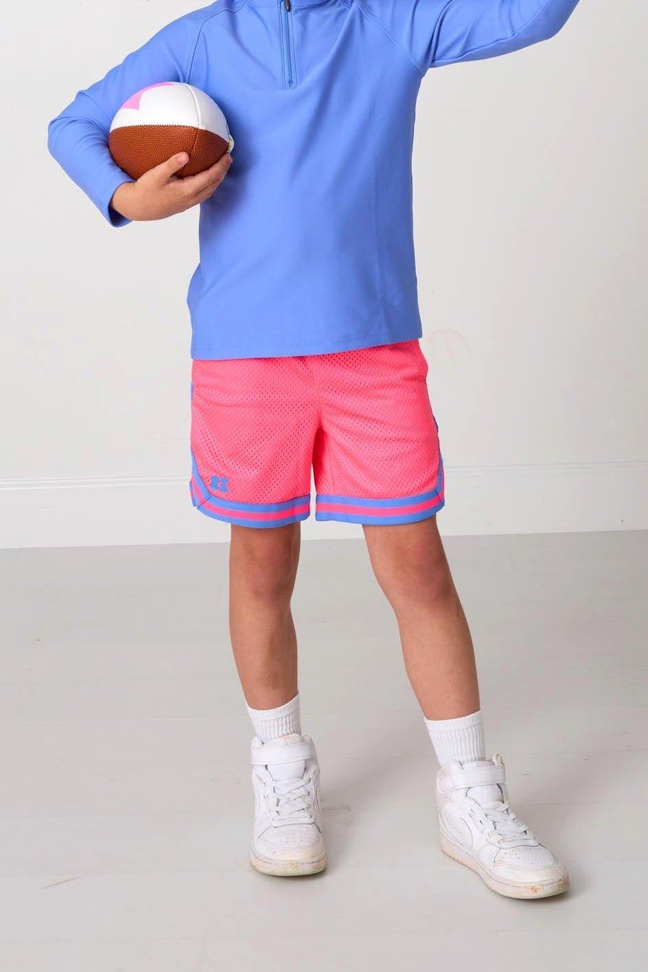 Boys Retro Basketball Short - Neon Pink image number 1
