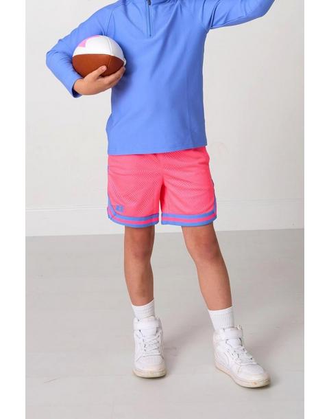 Boys Retro Basketball Short - Neon Pink