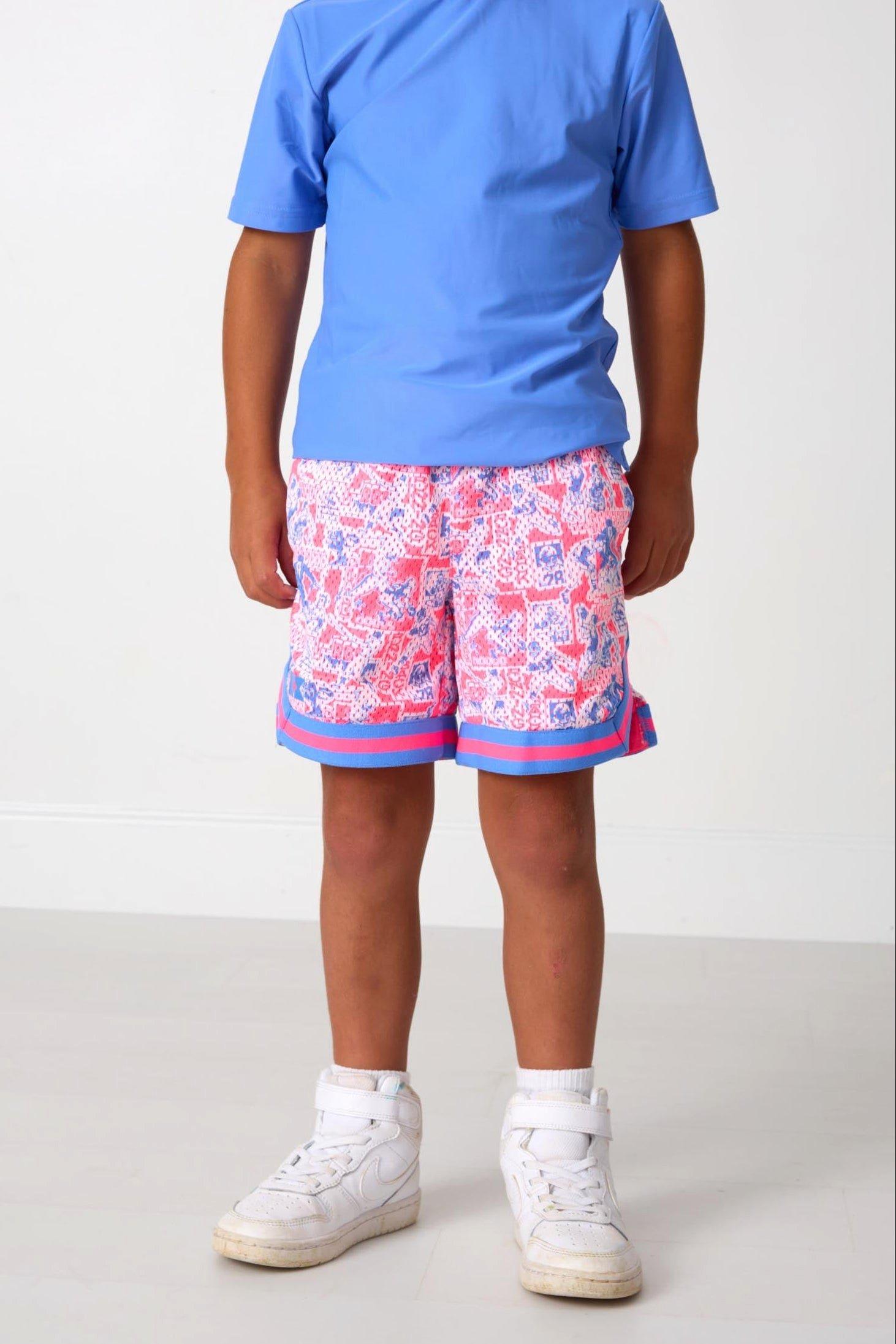 Boys Retro Basketball Short - Drippy Print image number 2