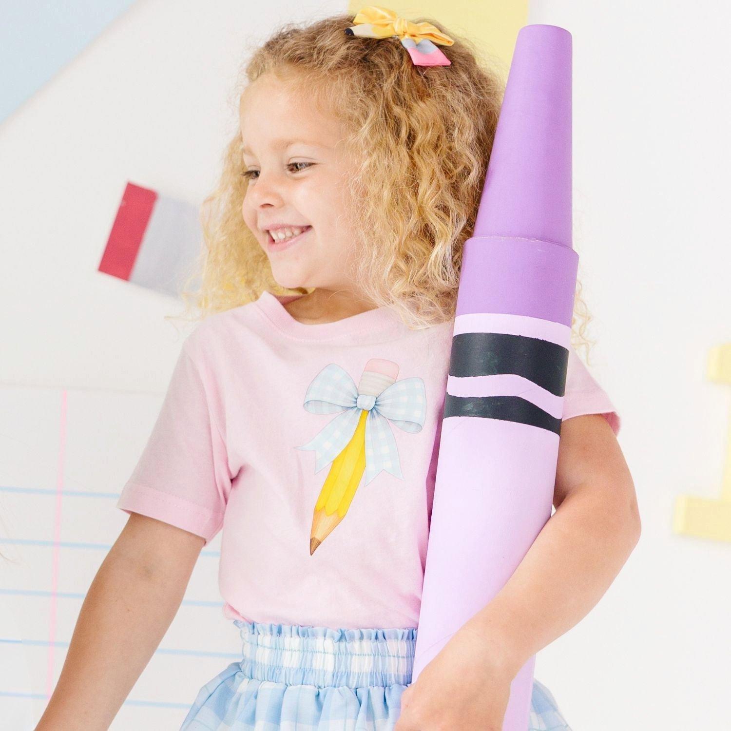 School Days Pencil Bow Clip Set image number 1