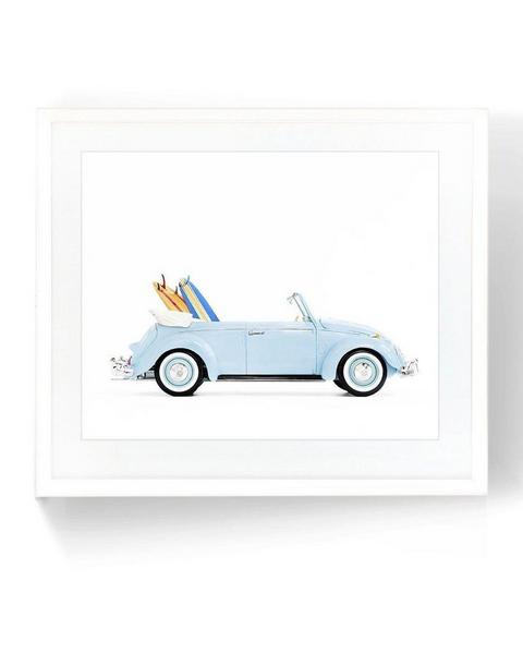 Surfboard Car Wall Art – Blue Car Print