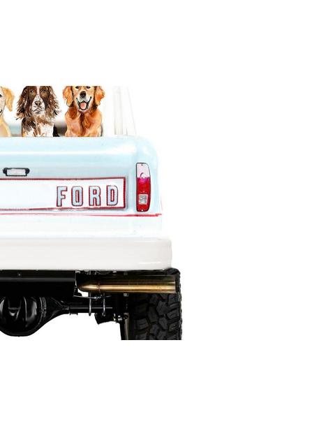 Blue Car Dog Print - Classic Car Wall Art