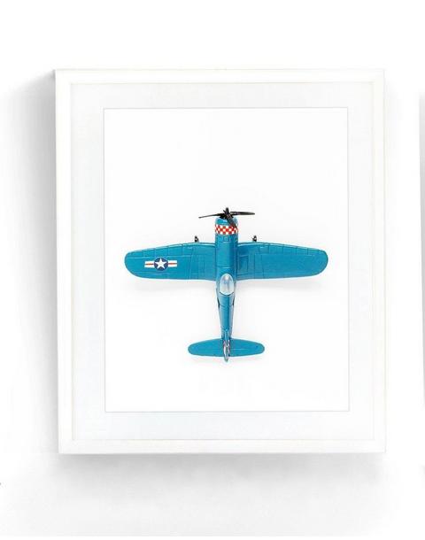 Airplane Wall Art - Blue Airplane Print