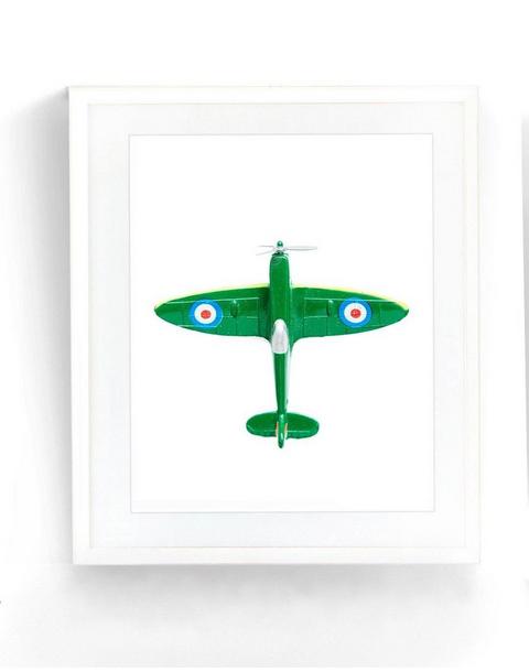 Airplane Wall Art - Green Airplane Print
