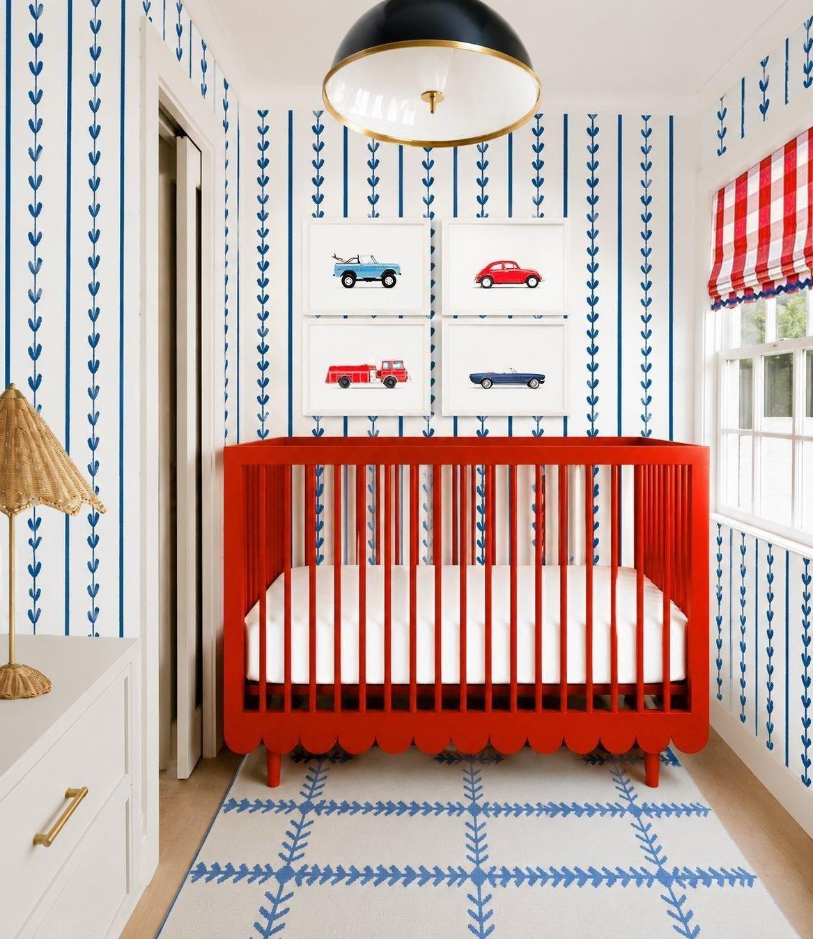 Set Of Four Blue And Red Car Prints image number 1