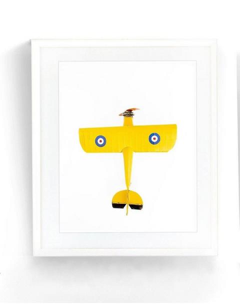 Airplane Wall Art - Yellow Airplane Print
