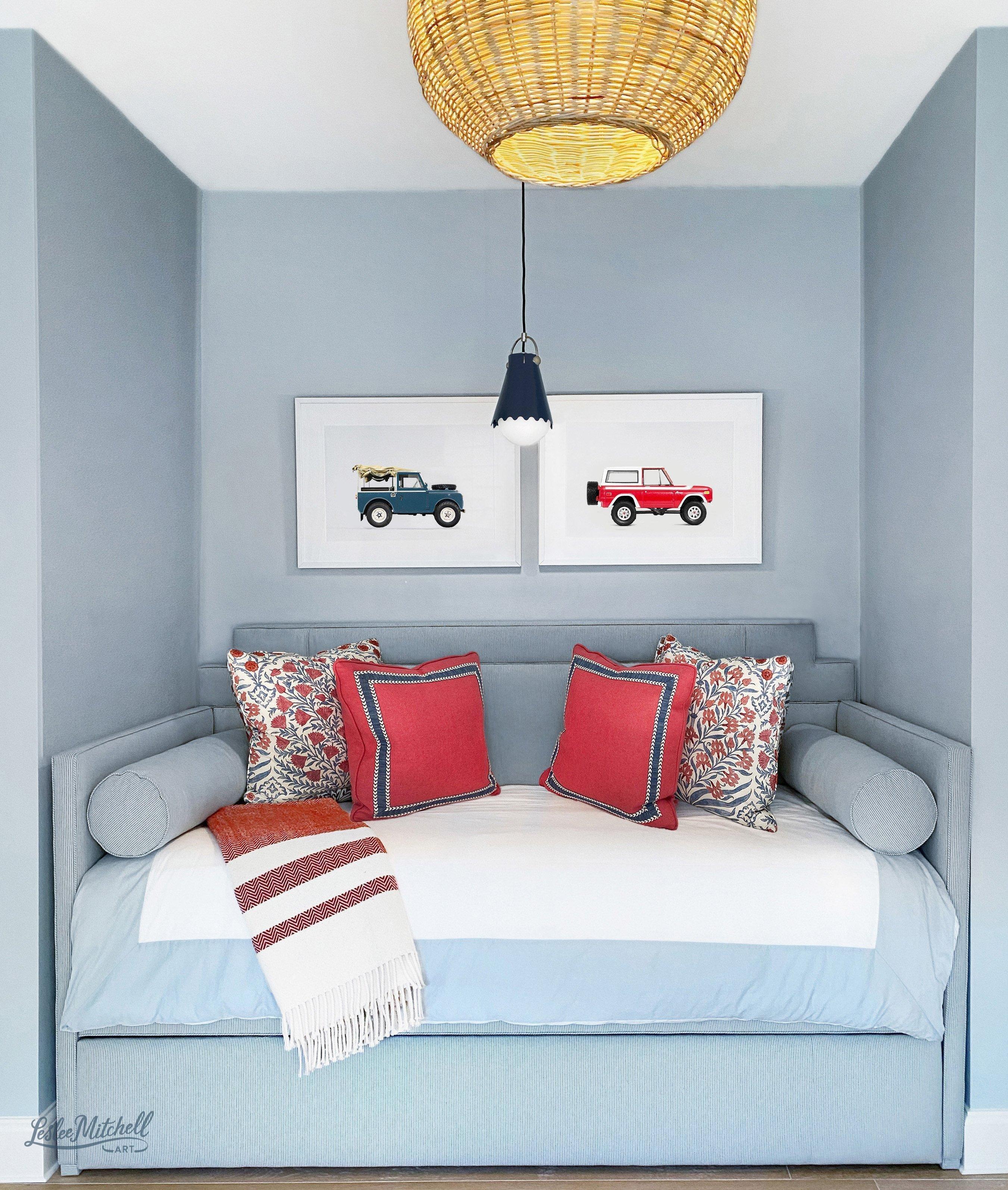 Navy Blue Defender Car Print - Classic Car Wall Art image number 2