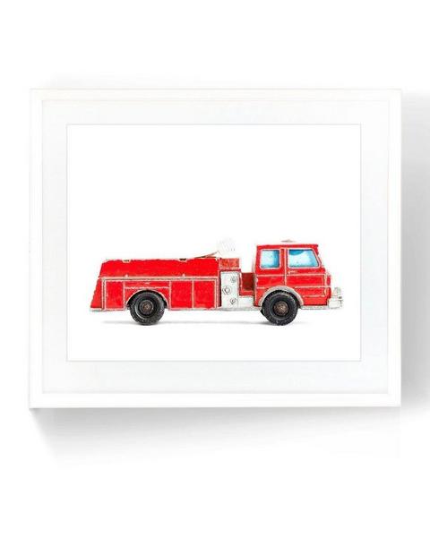 Fire Truck Wall Art – Red Truck Print