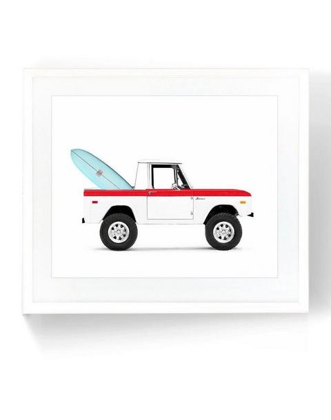 Surfboard Truck Wall Art – Red Truck Print