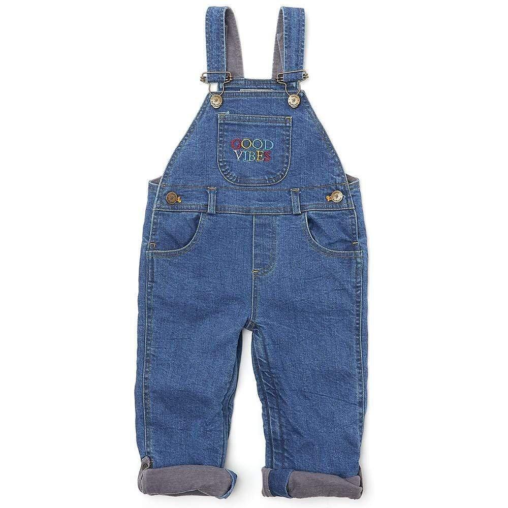 Stonewash GOOD VIBES Denim Overalls