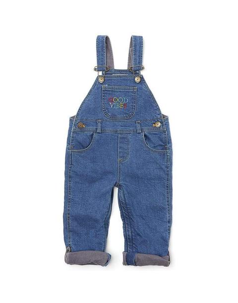Stonewash GOOD VIBES Denim Overalls