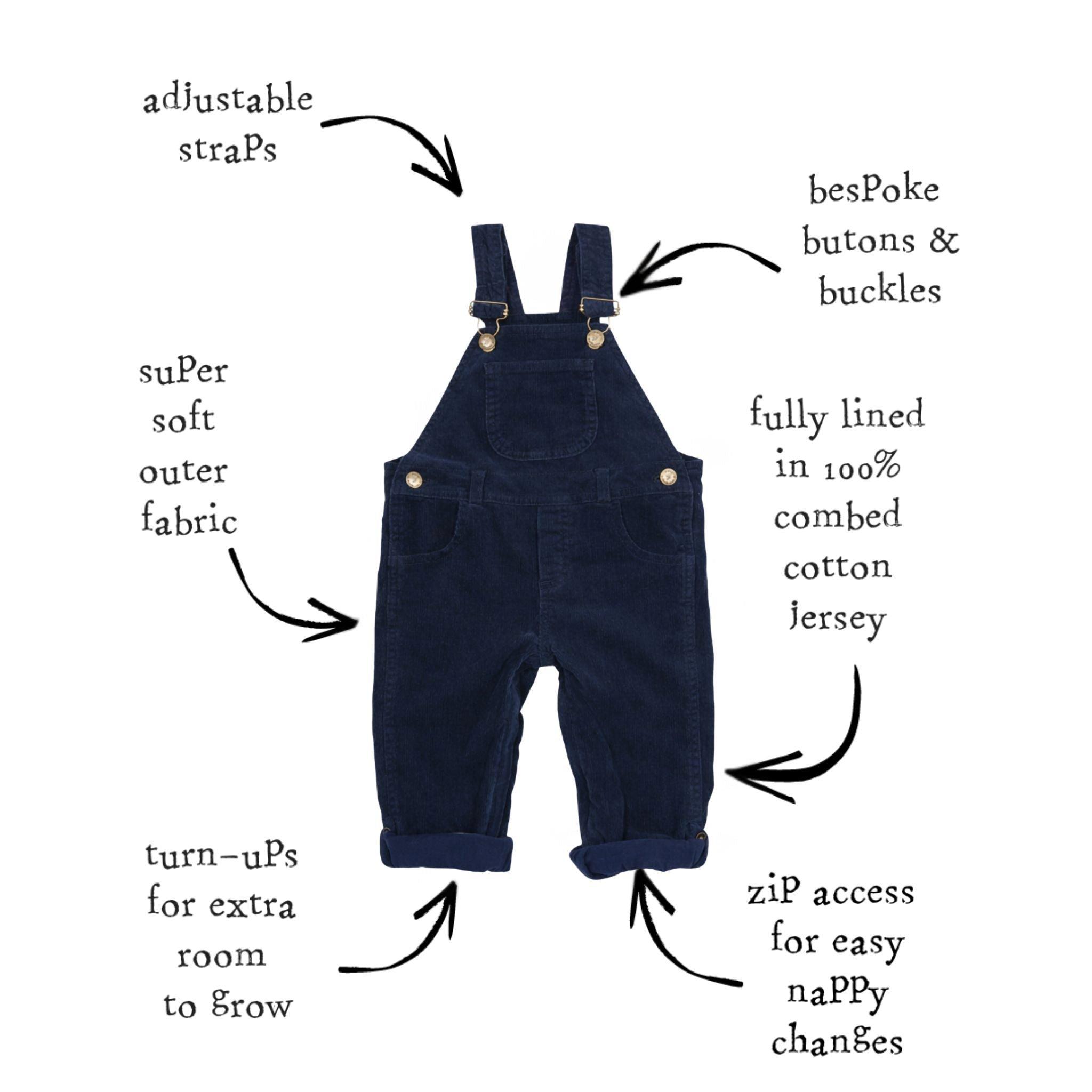 Navy Corduroy Overalls image number 3