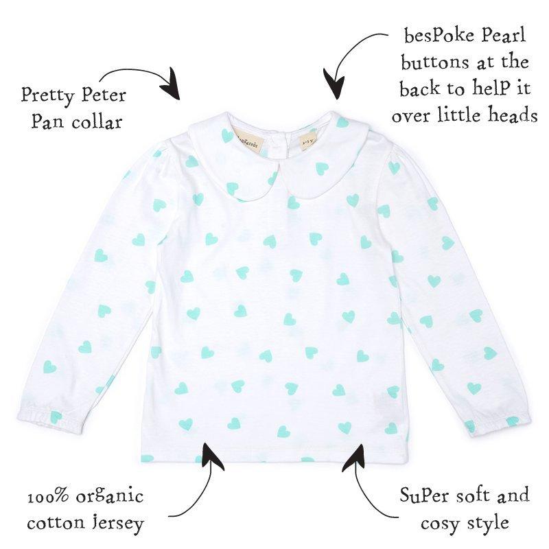 Peter Pan Collar - Mint Hearts image number 2