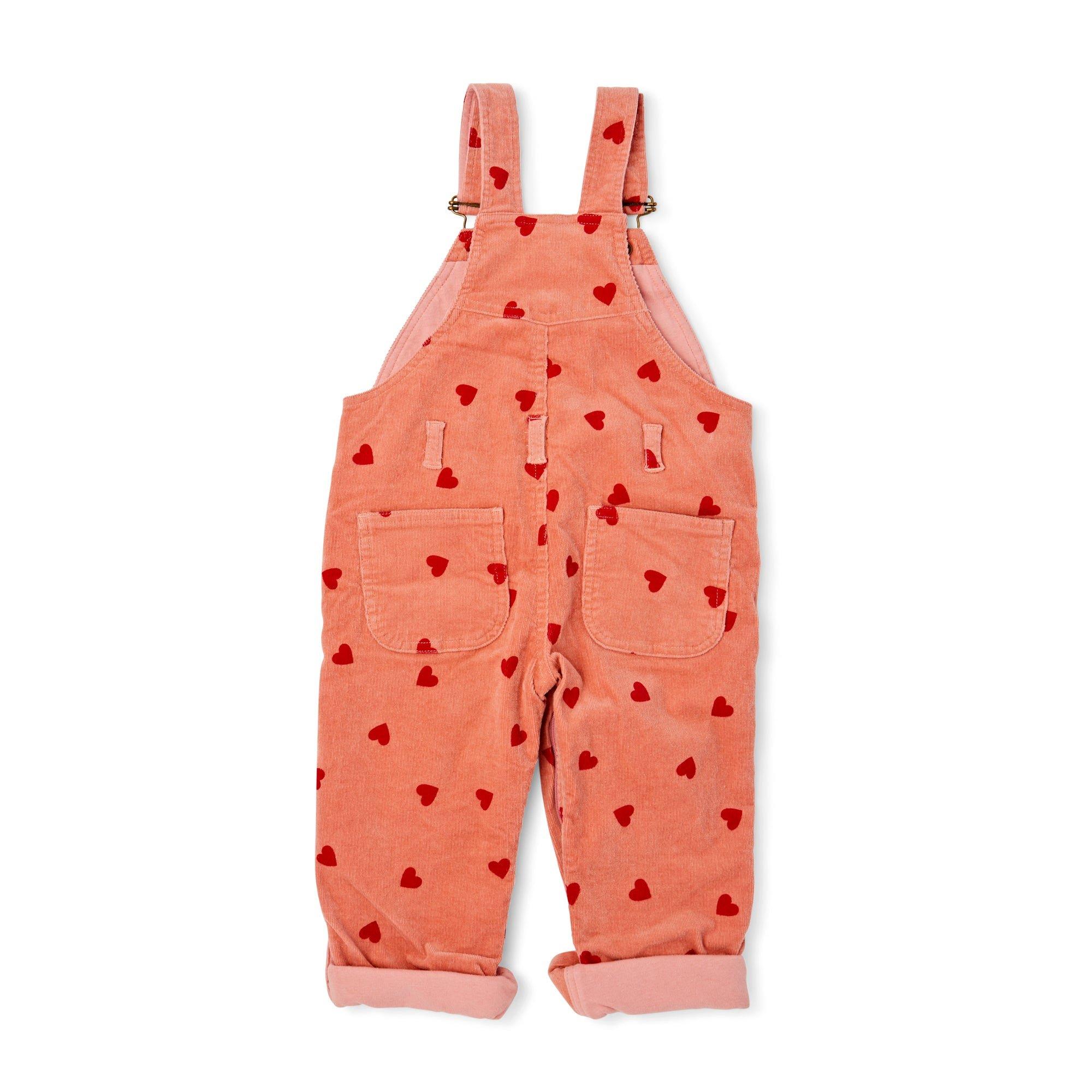 Heart Print Corduroy Overalls image number 1
