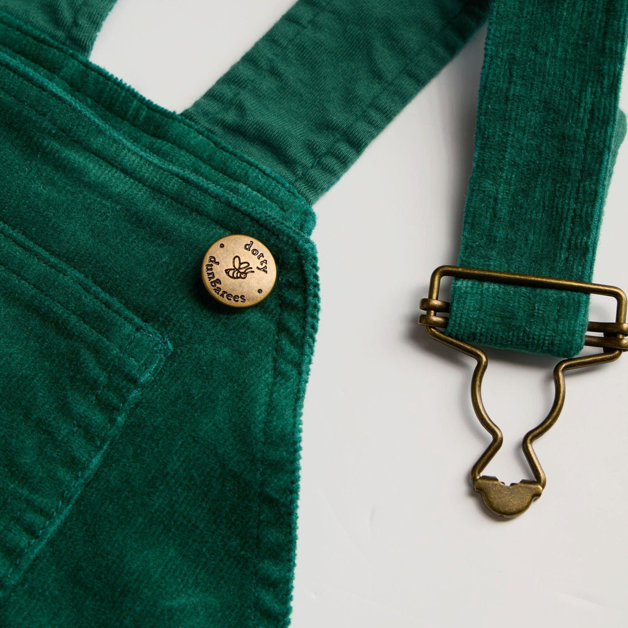Moss Green Corduroy Overalls image number 4