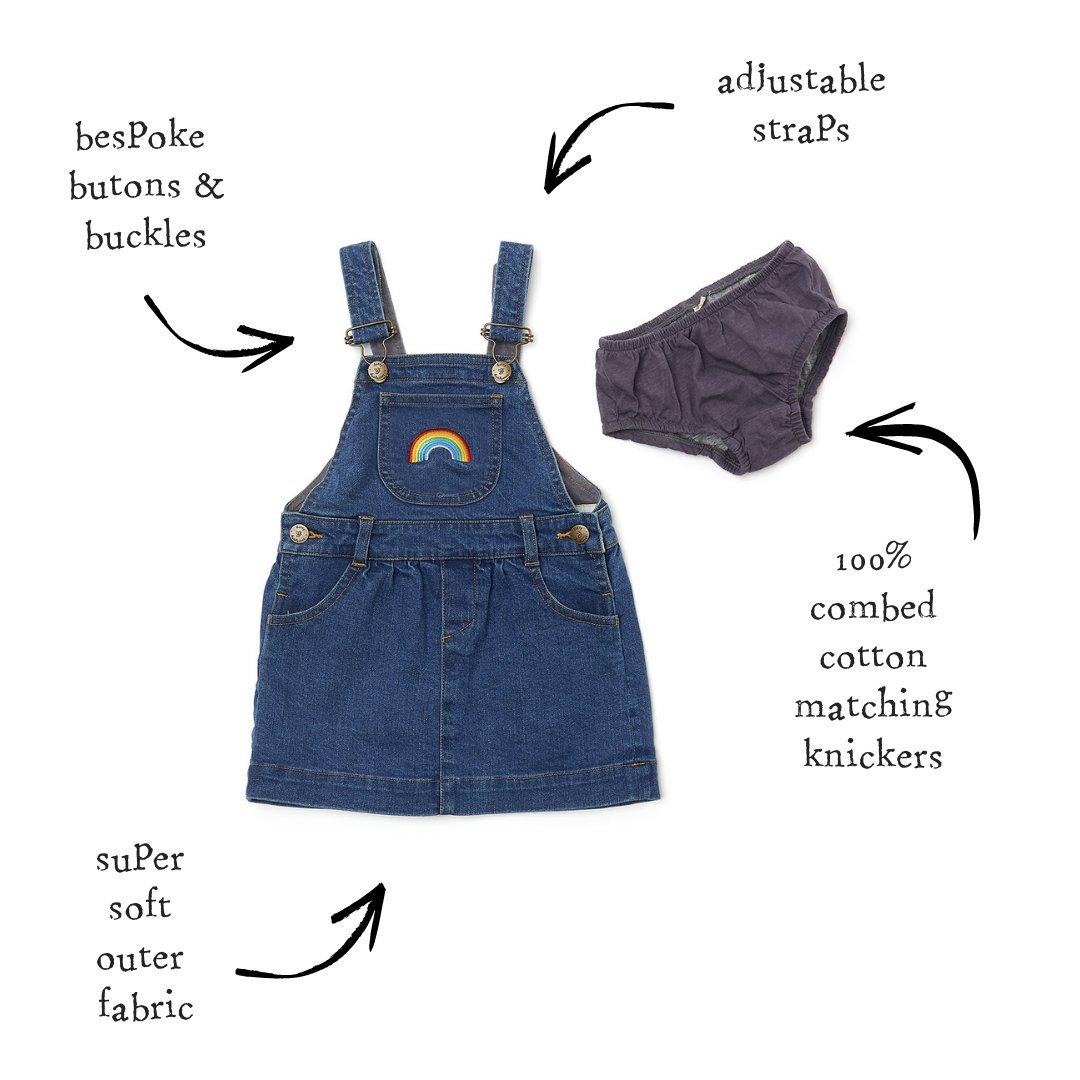 Stonewash RAINBOW Denim Dress image number 2