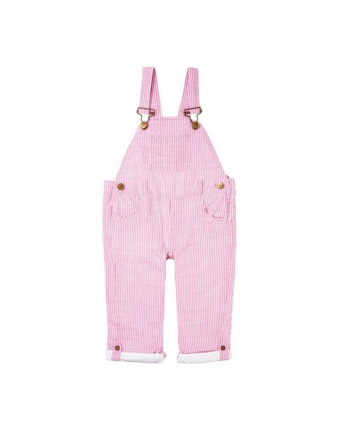 Fuchsia Seersucker Overalls