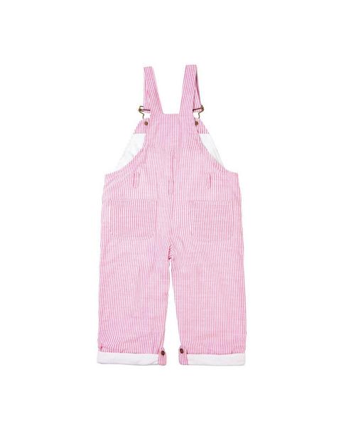 Fuchsia Seersucker Overalls