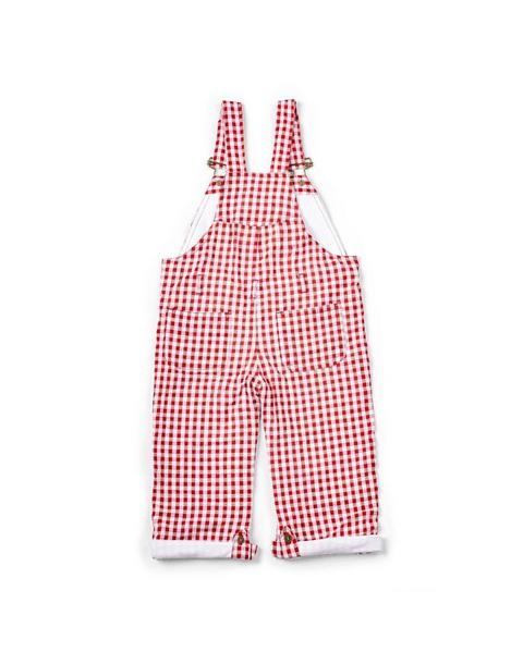 Maroon Check Seersucker Overalls