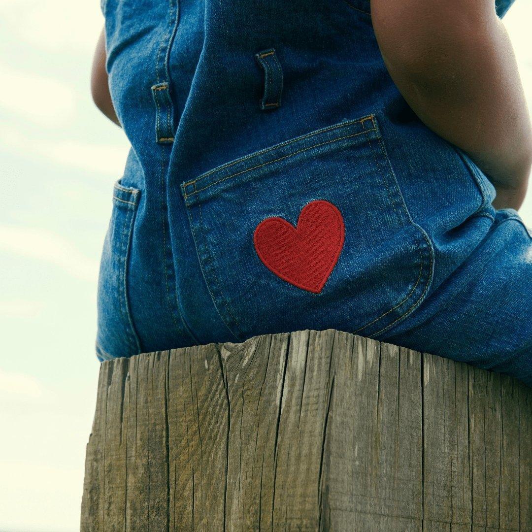 Stonewash LOVE Denim Overalls image number 2