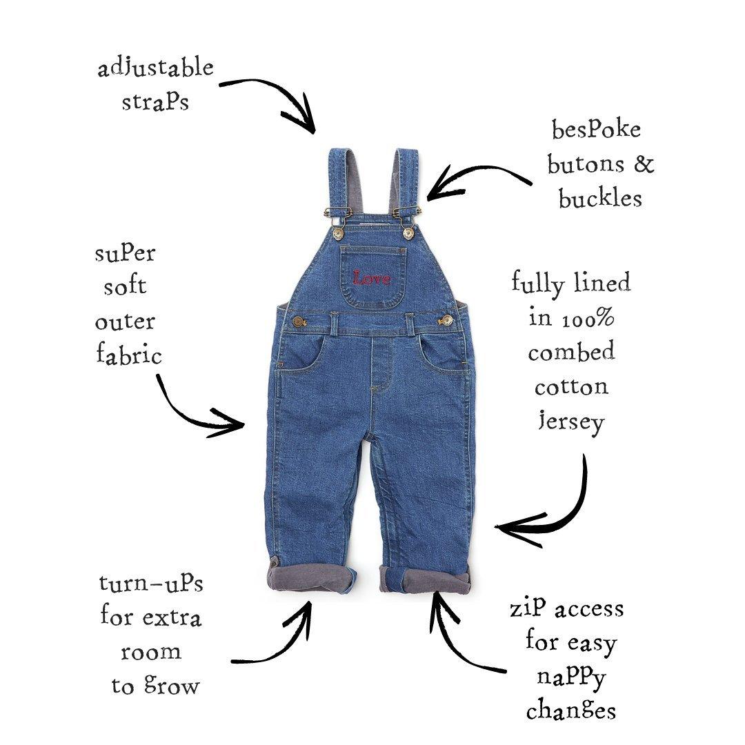 Stonewash LOVE Denim Overalls image number 4