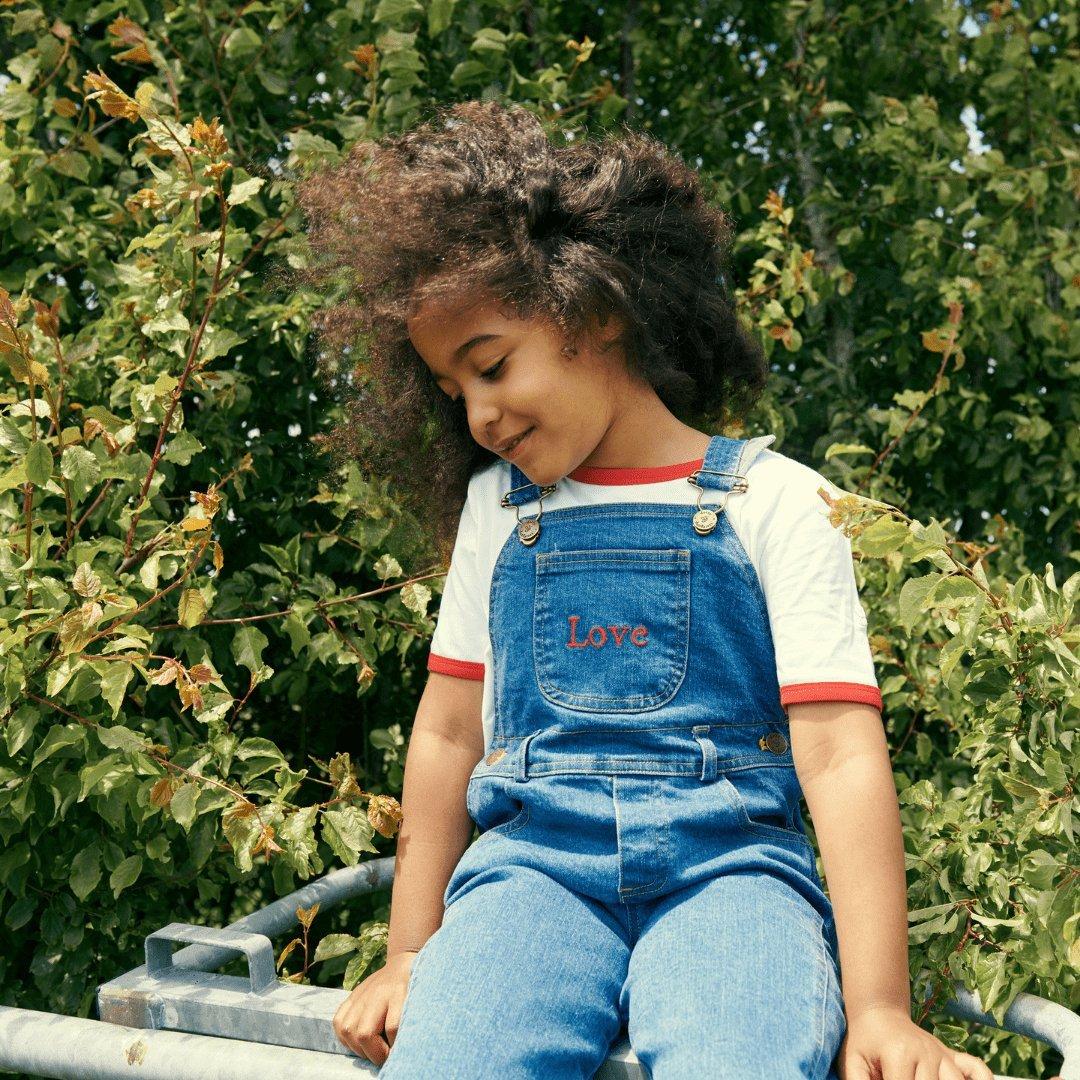Stonewash LOVE Denim Overalls image number 1