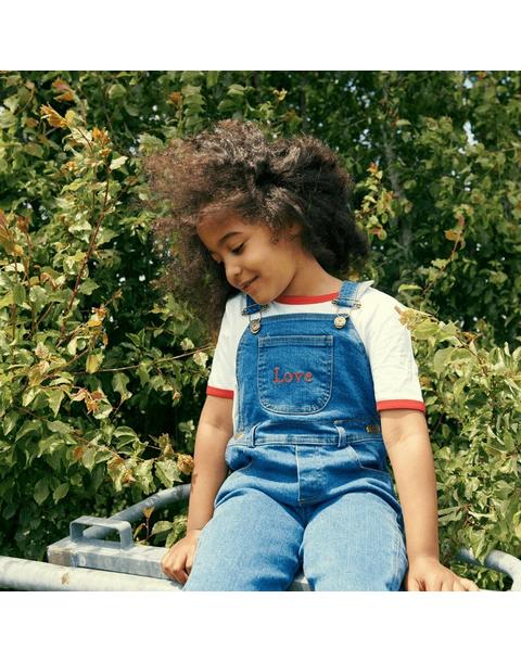 Stonewash LOVE Denim Overalls
