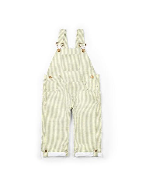 Olive Seersucker Overalls