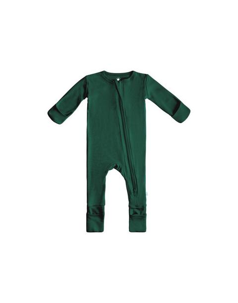 Bamboo PJ w/ Hand + Foot Cuff Forest Green