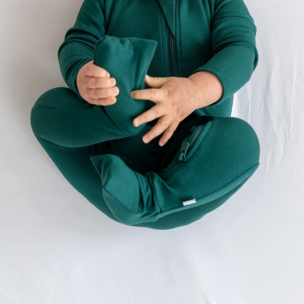Bamboo PJ w/ Hand + Foot Cuff Forest Green image number 1