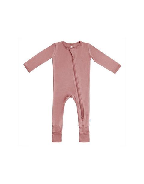 Bamboo PJ w/ Hand + Foot Cuff Dusty Rose
