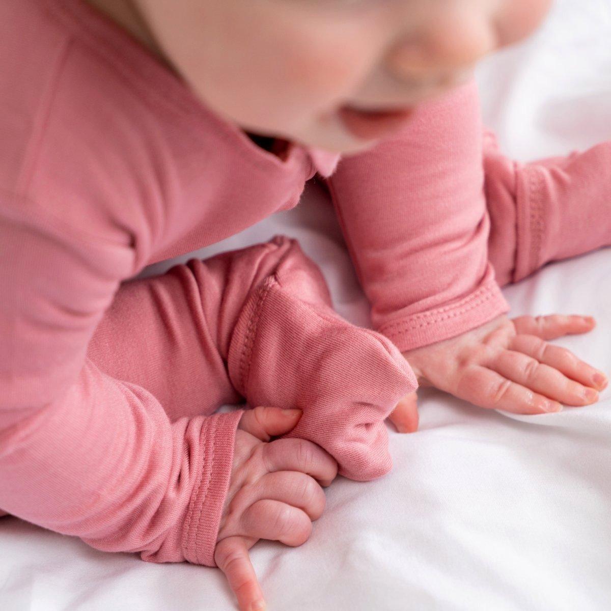 Bamboo PJ w/ Hand + Foot Cuff Dusty Rose image number 2