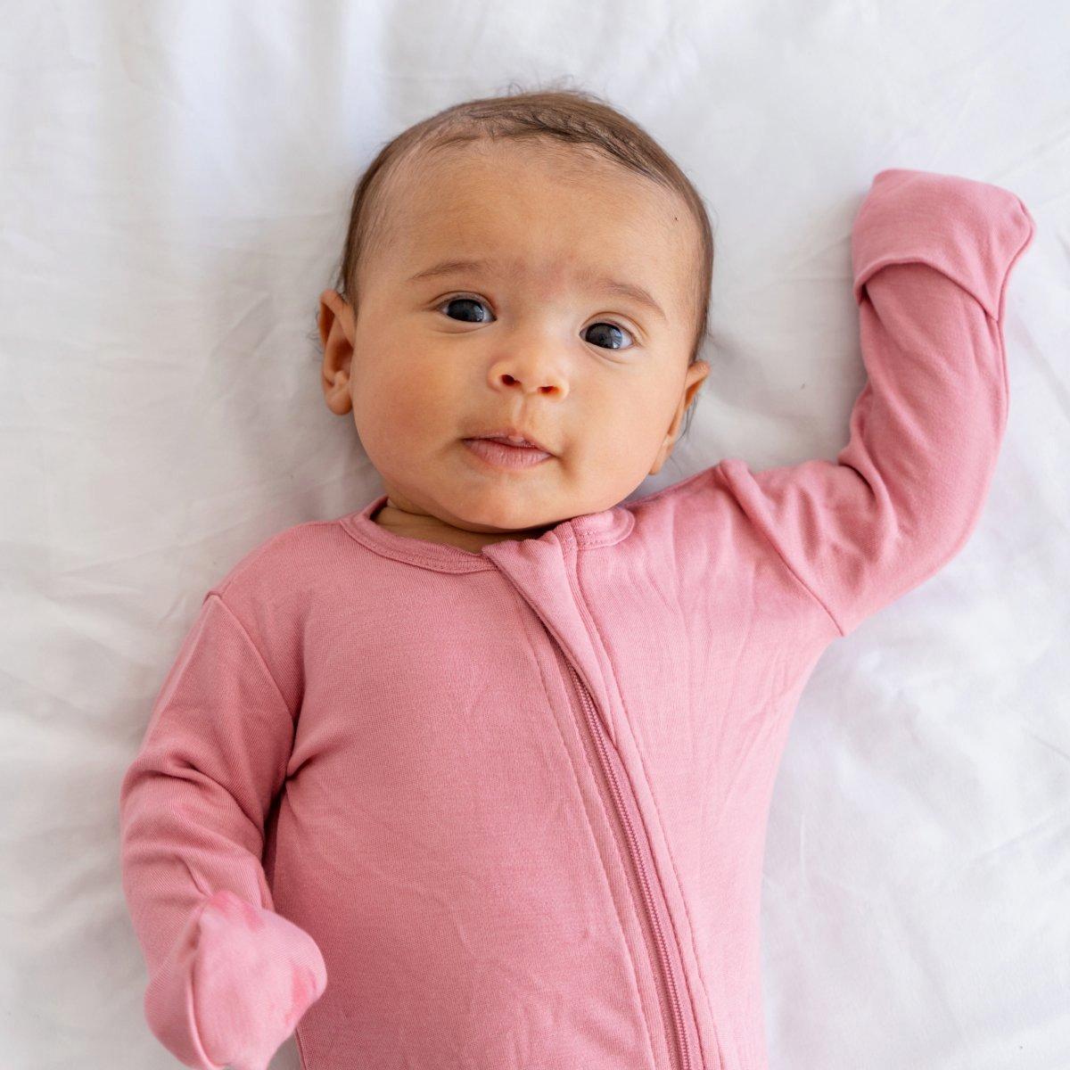 Bamboo PJ w/ Hand + Foot Cuff Dusty Rose image number 1