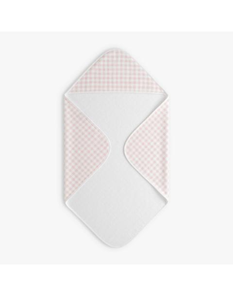 Picnic Gingham Baby Hooded Towel - Pink