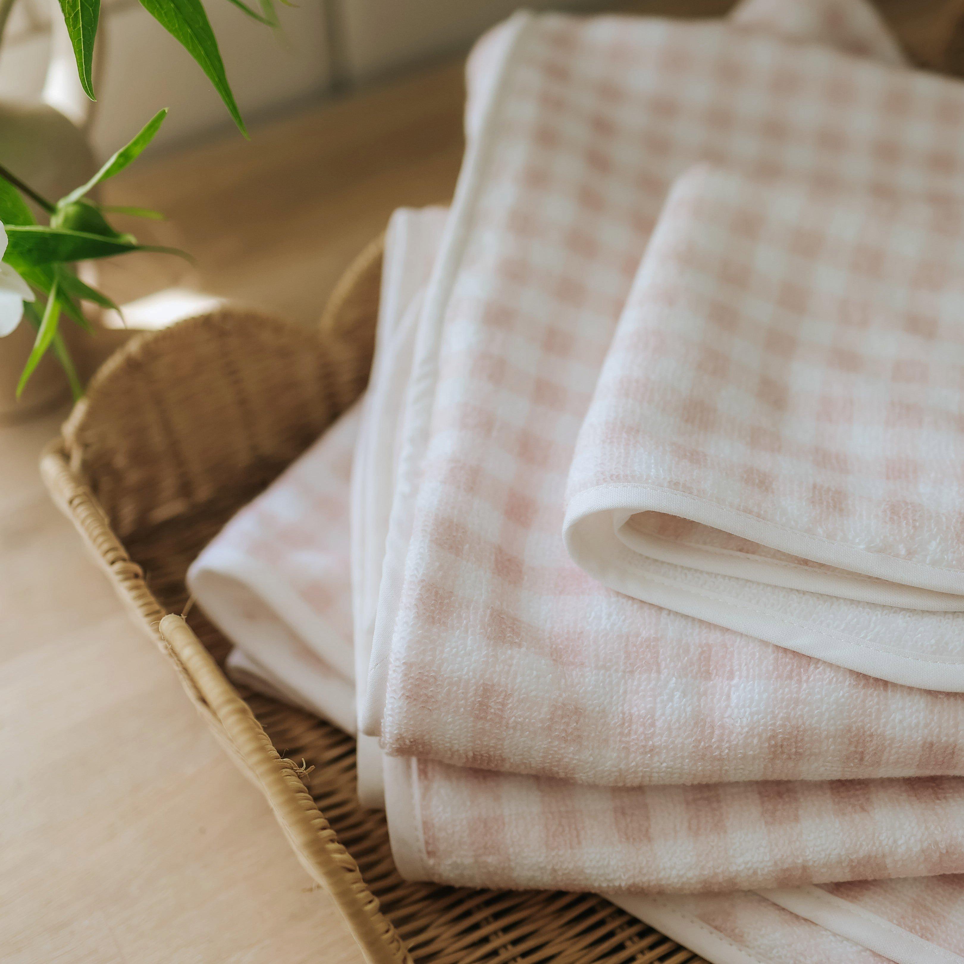 Picnic Gingham Baby Hooded Towel - Pink image number 3