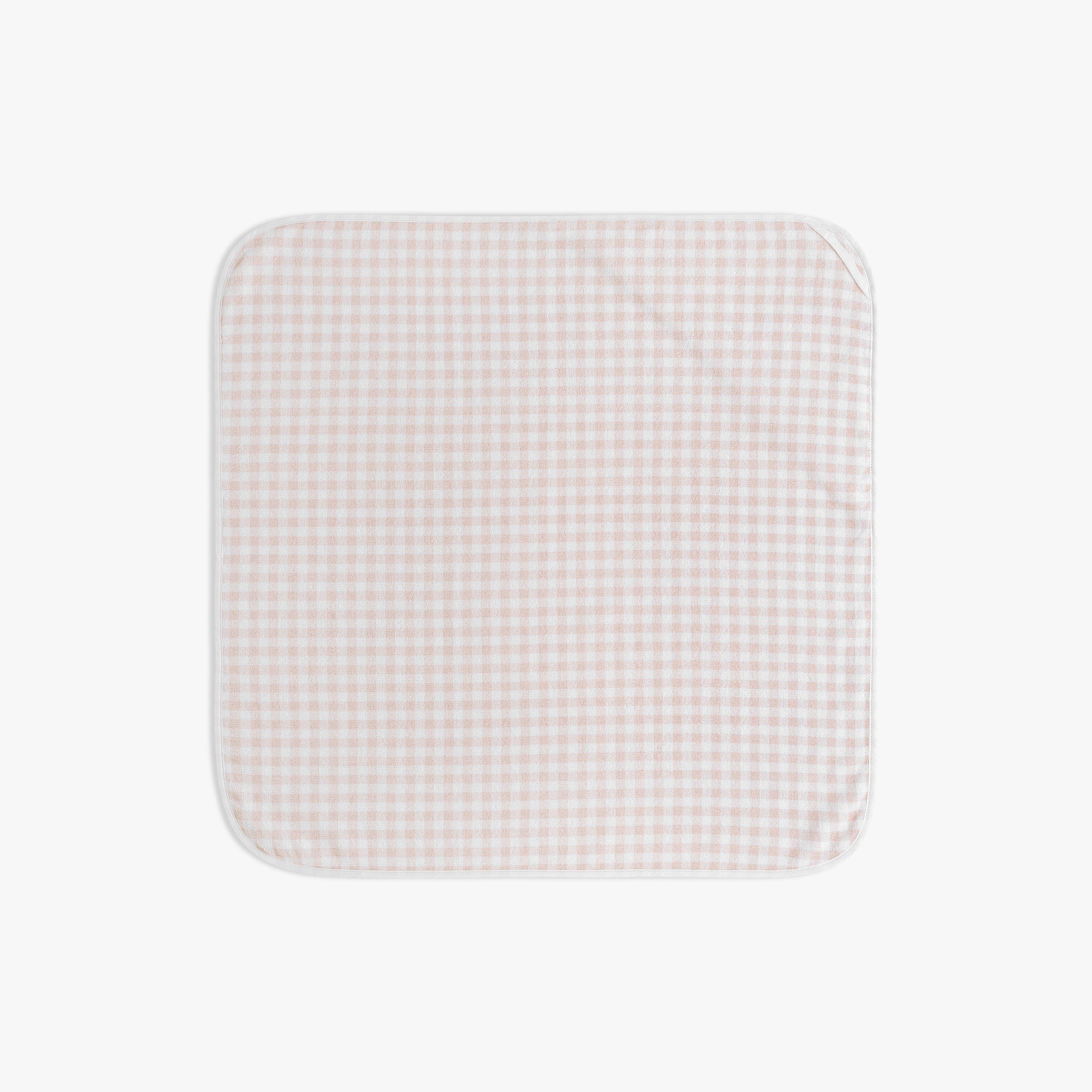 Picnic Gingham Baby Hooded Towel - Pink image number 1