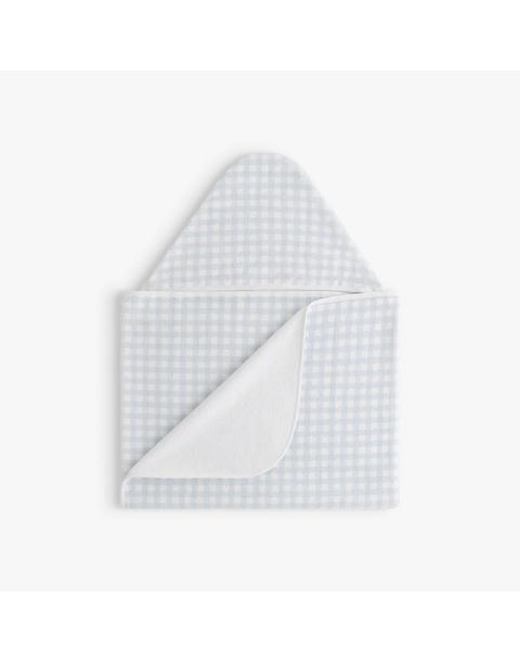 Picnic Gingham Children's Hooded Towel - Blue