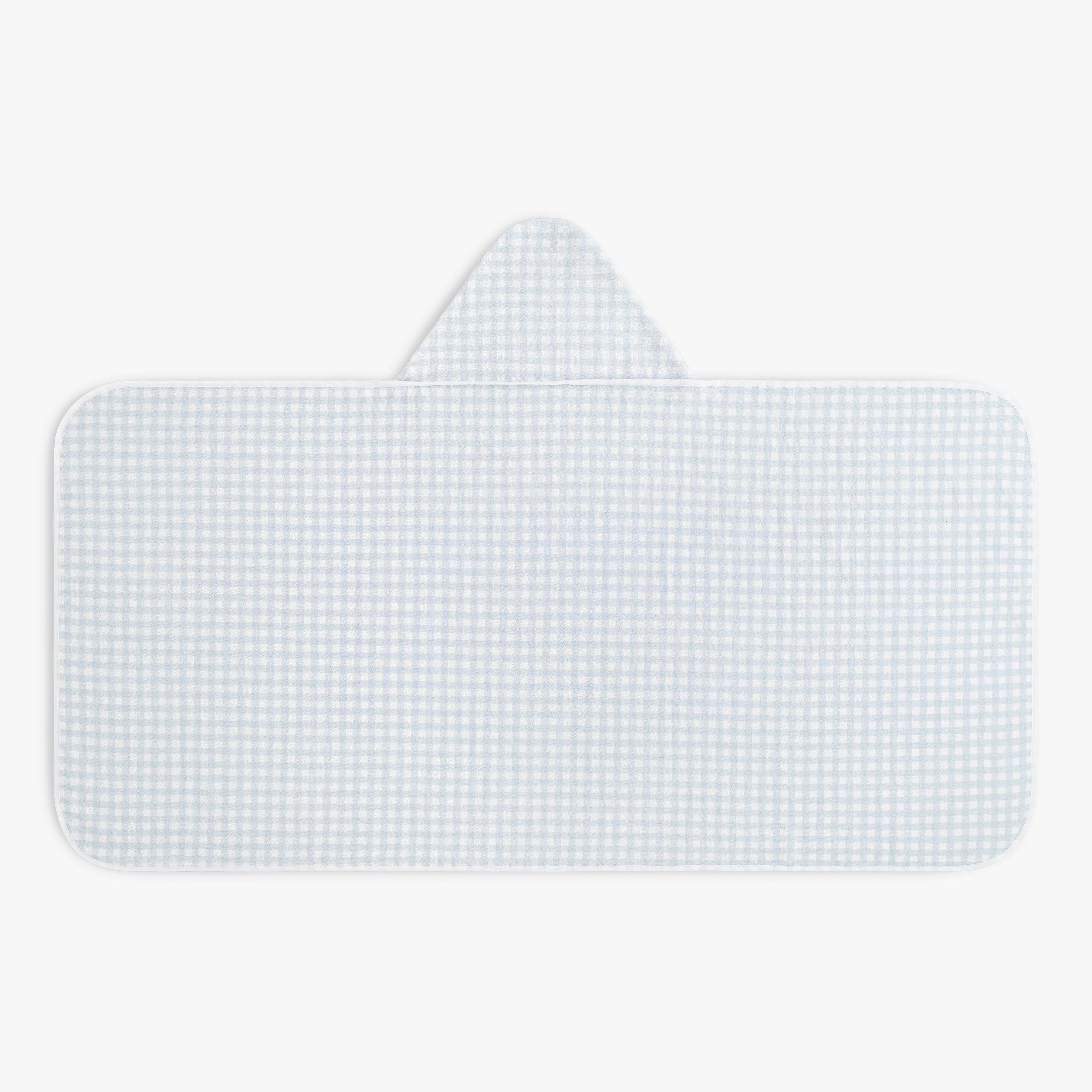 Picnic Gingham Children's Hooded Towel - Blue image number 1