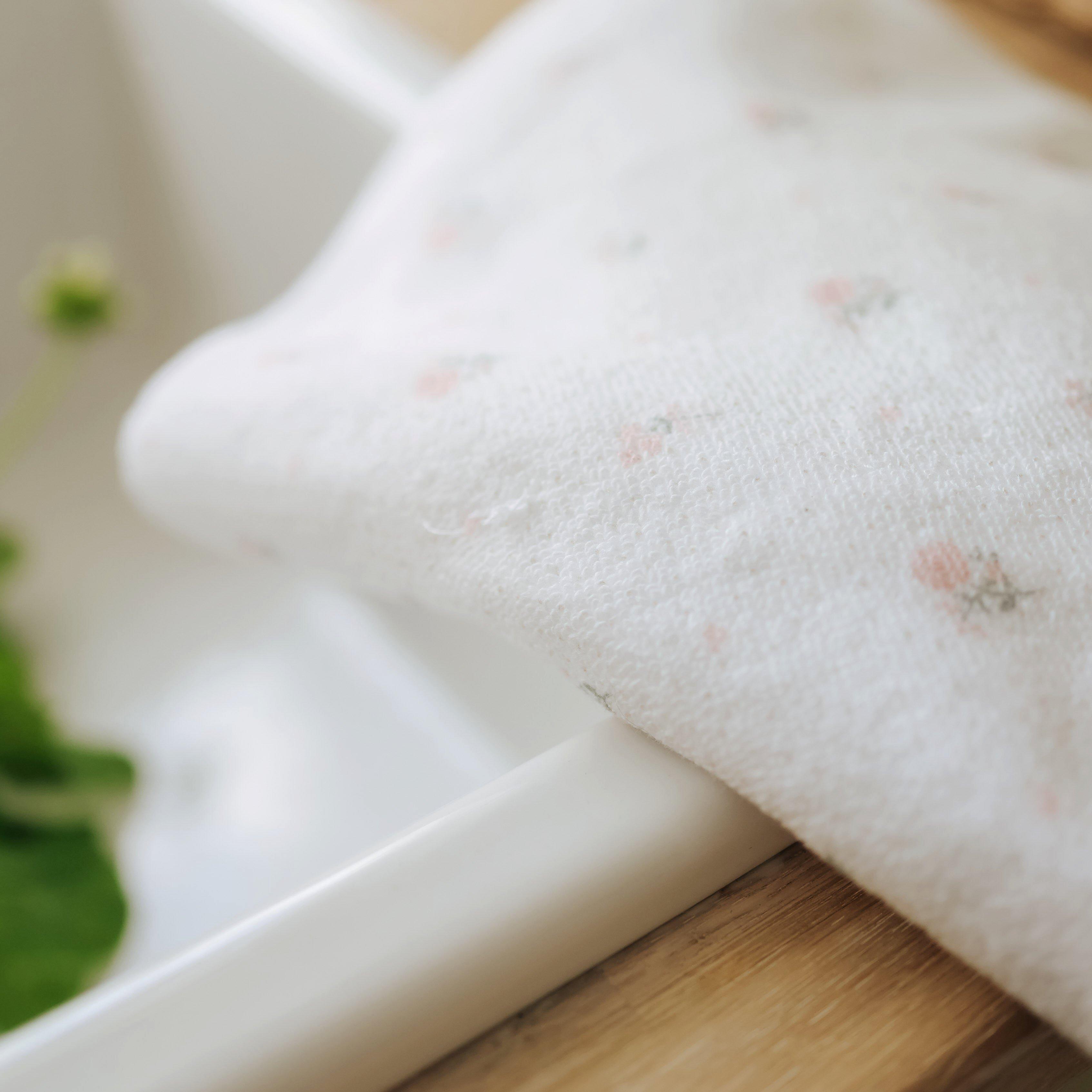 Ditsy Floral Baby Hooded Towel - Pink image number 3