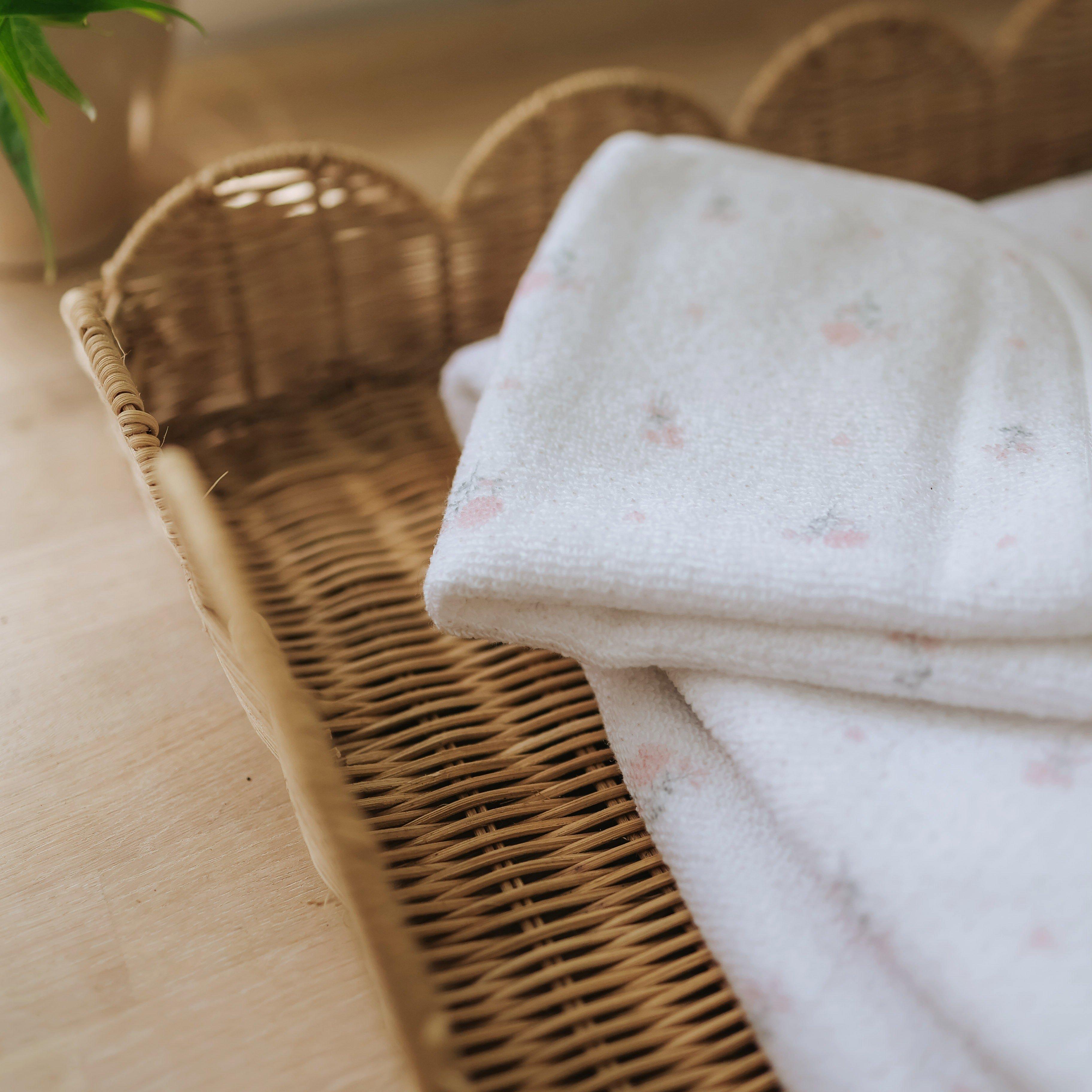 Ditsy Floral Baby Hooded Towel - Pink image number 4
