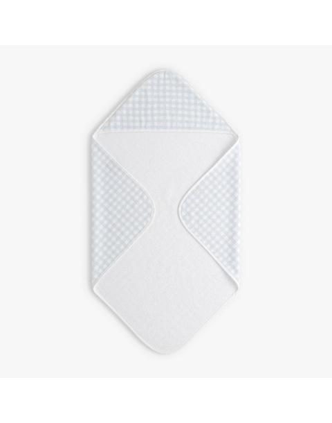 Picnic Gingham Baby Hooded Towel - Blue