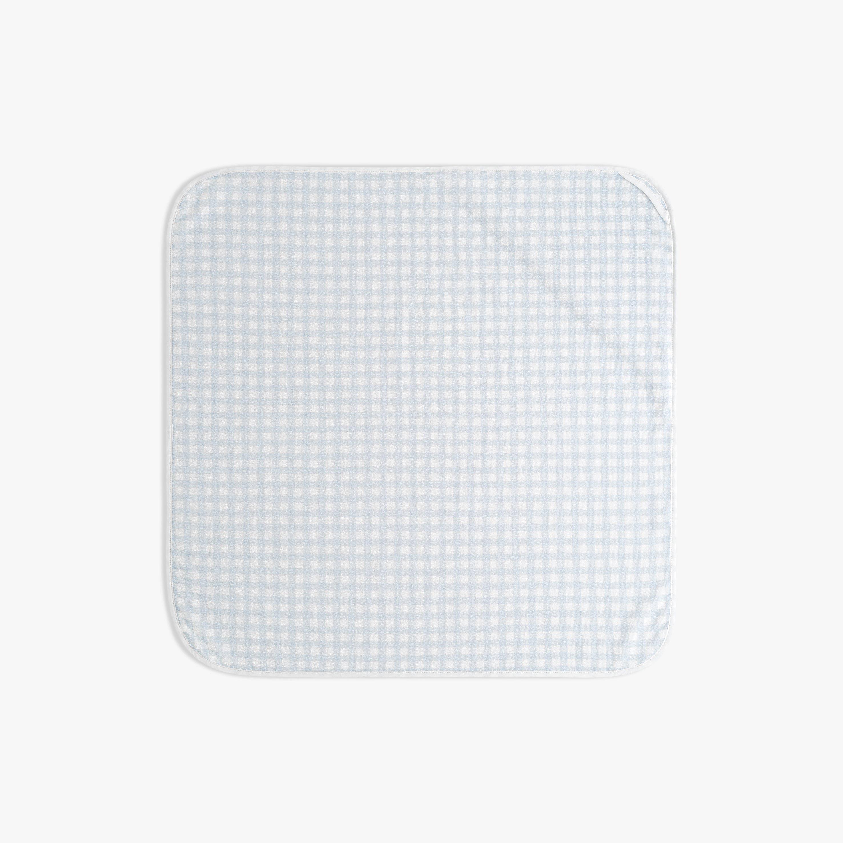 Picnic Gingham Baby Hooded Towel - Blue image number 1