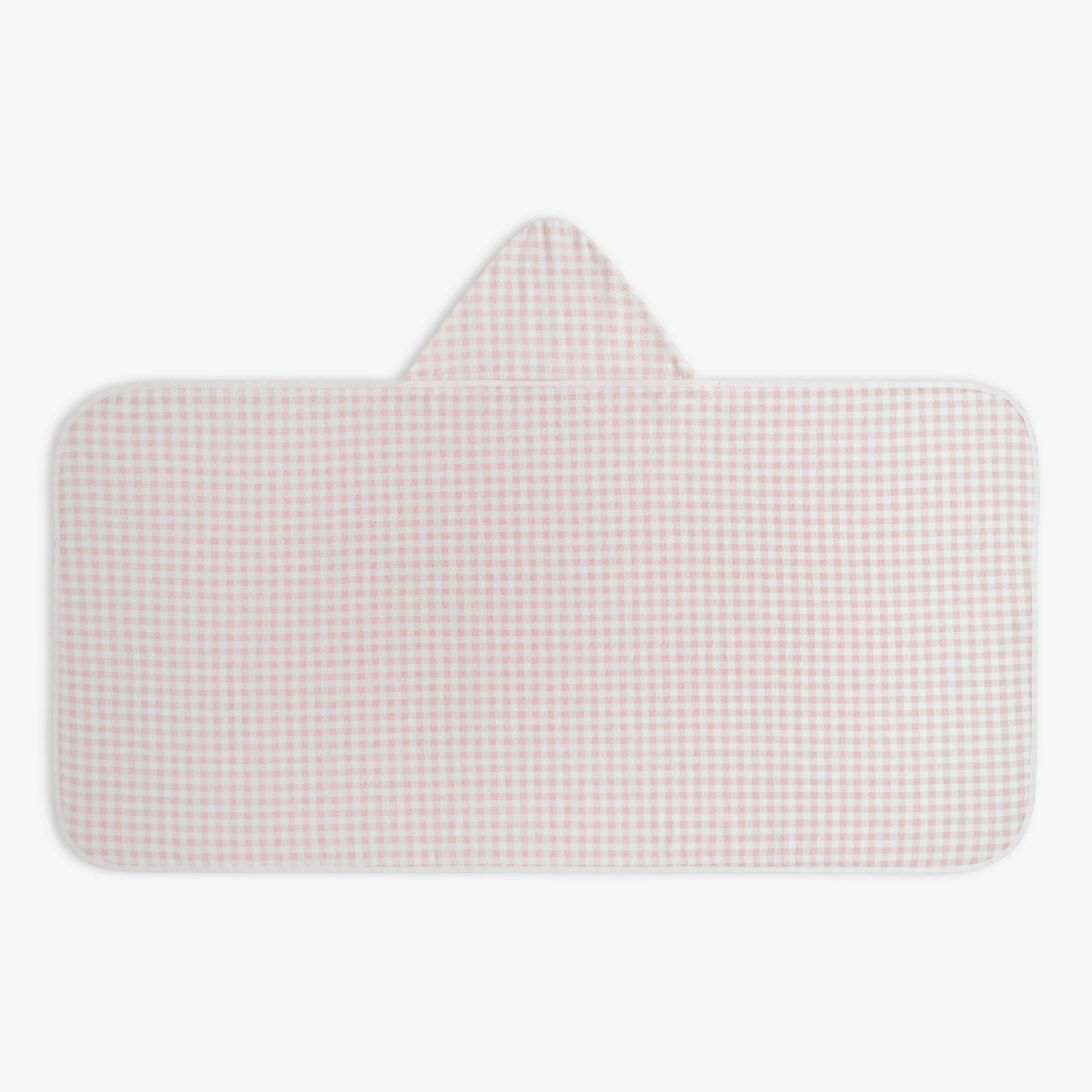 Picnic Gingham Children's Hooded Towel - Pink image number 1