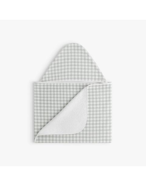 Picnic Gingham Children's Hooded Towel - Green