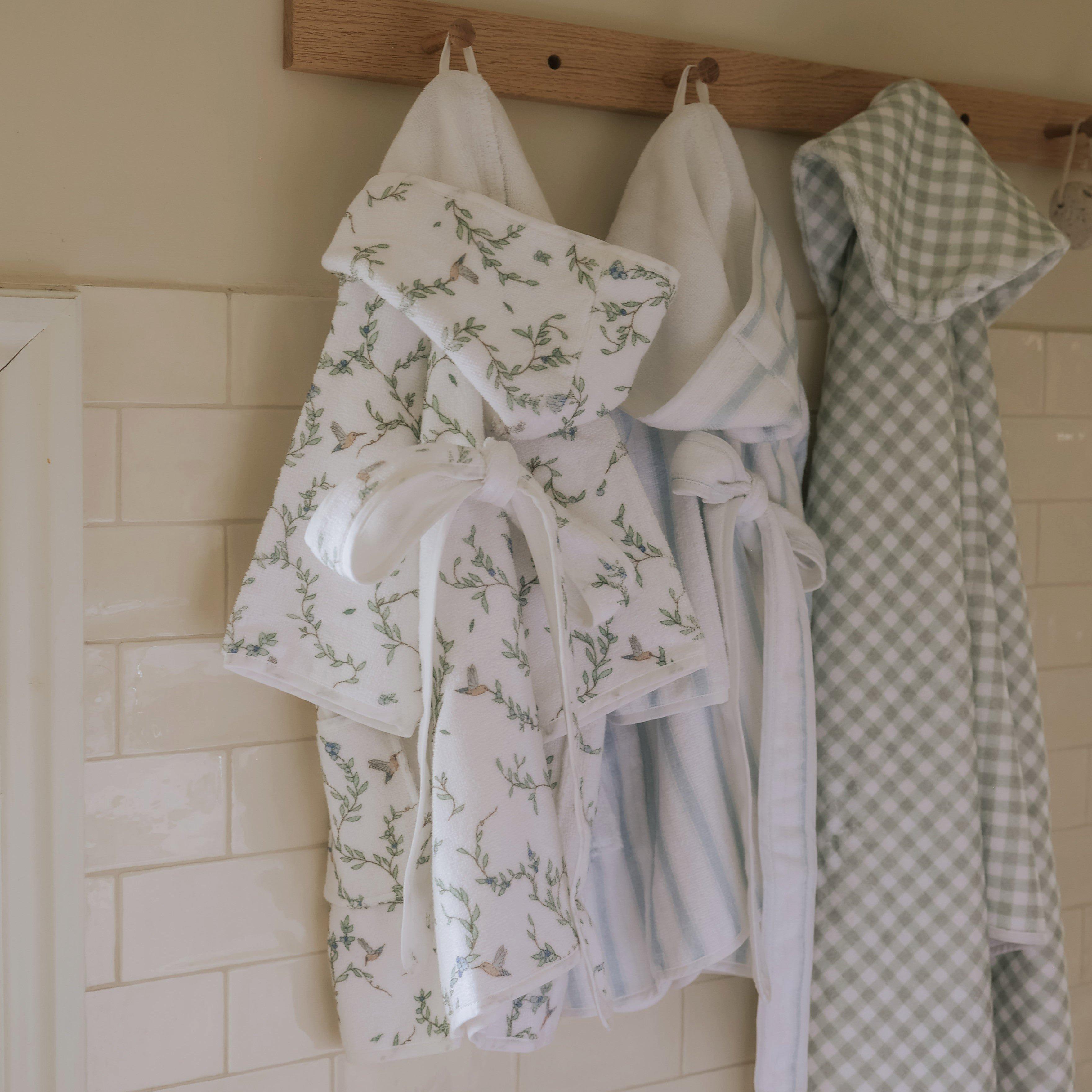Picnic Gingham Children's Hooded Towel - Green image number 2