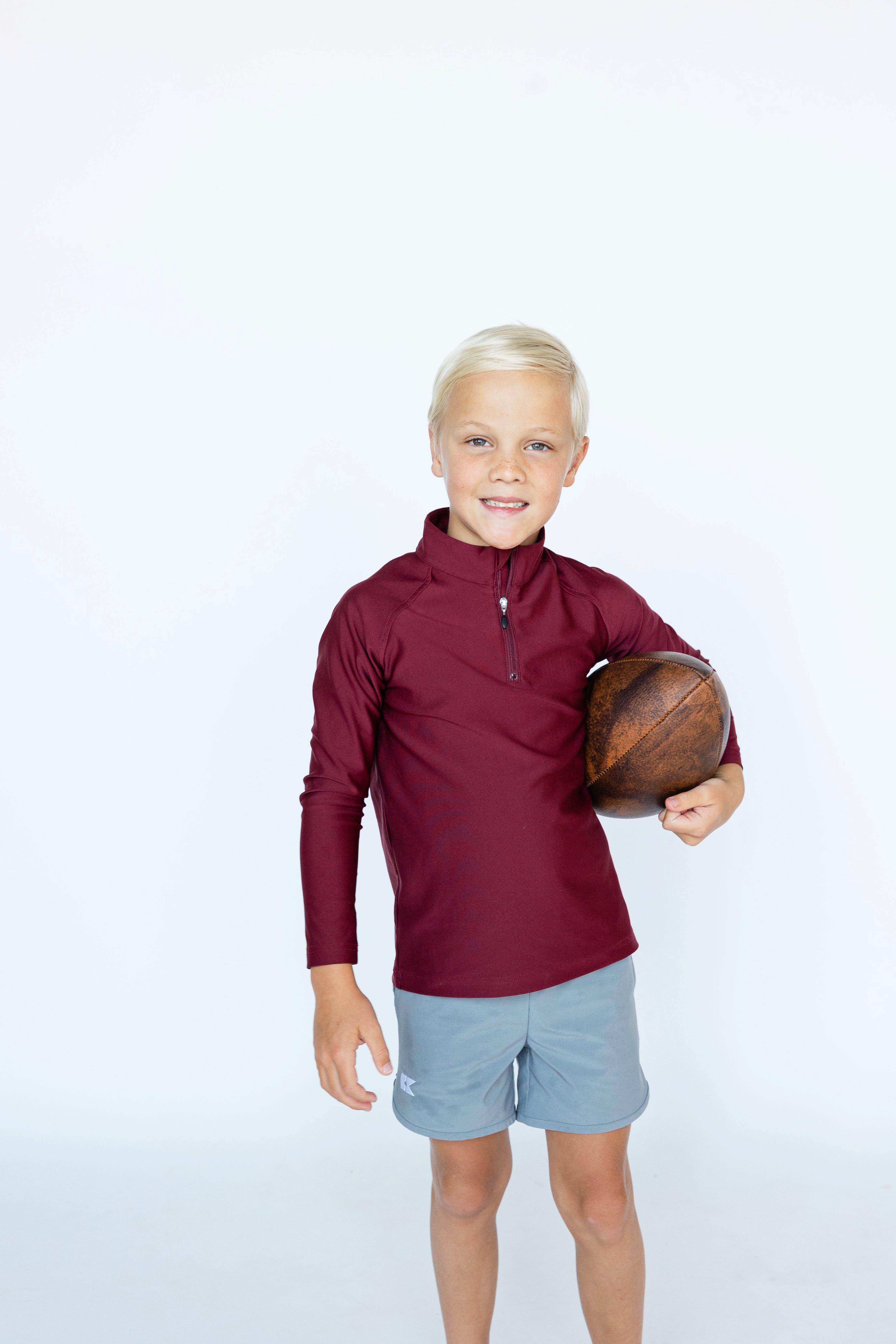 Boys Half Zip Maroon image number 2